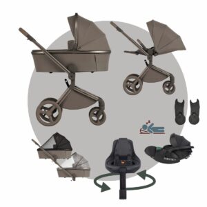MEGASET: ANEX FLO Kinderwagen | Babywanne + Sportwagen + Adapter + Autoschale + Isofix