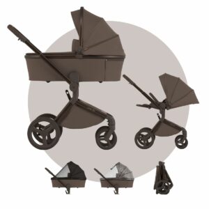 ANEX FLO Kinderwagen | 2 in 1 SET mit Babywanne + Sportwagen + Zubehör
