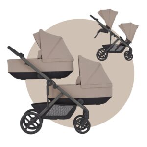ANEX MODU Zwillingskinderwagen: 2 Wannen + 2 Sitzeinheiten + 1 Rahmen
