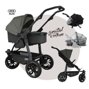 TFK MONO 3 AUDI Edition | Kombikinderwagen mit Wanne und Sportsitz in einem | Joggster | + Gratis Paket