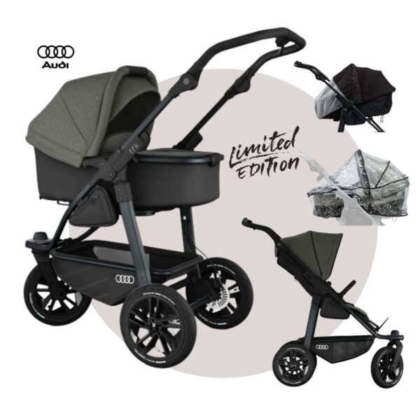 TFK MONO 3 AUDI Edition | Kombikinderwagen mit Wanne und Sportsitz in einem | Joggster | + Gratis Paket